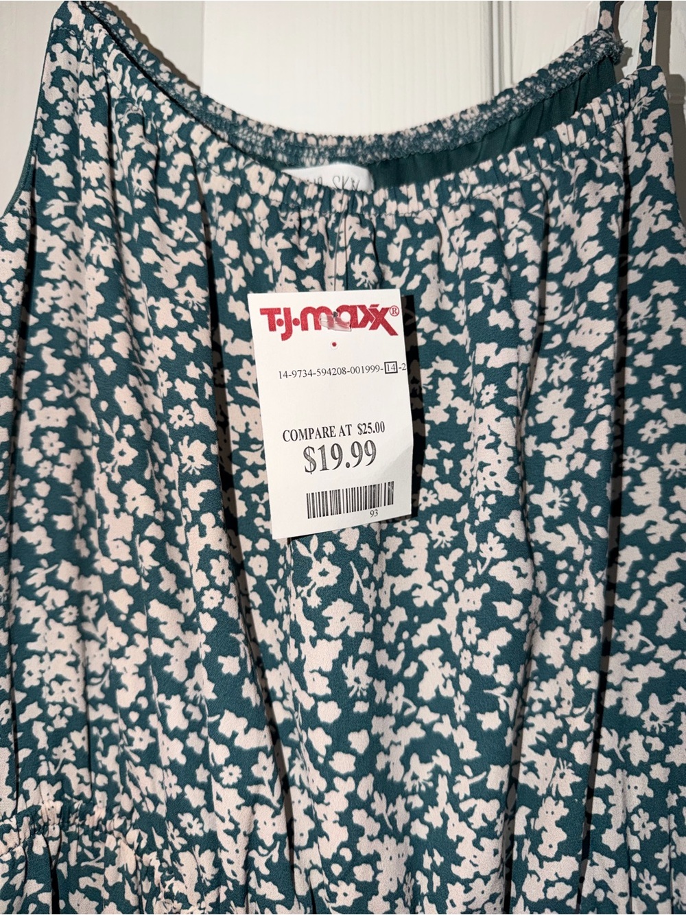 Sienna Sky dark green/teal Floral Maxi Dress with Spaghetti Straps - Picture 2 of 4